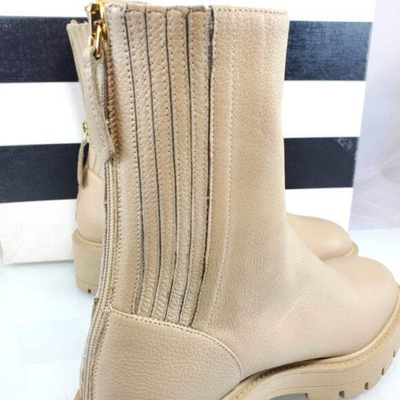 NWT$875 AQUAZZURA Saint Honoré Leather Combat Chunky Ankle Boots Sz 37, US 7 - Picture 12 of 16